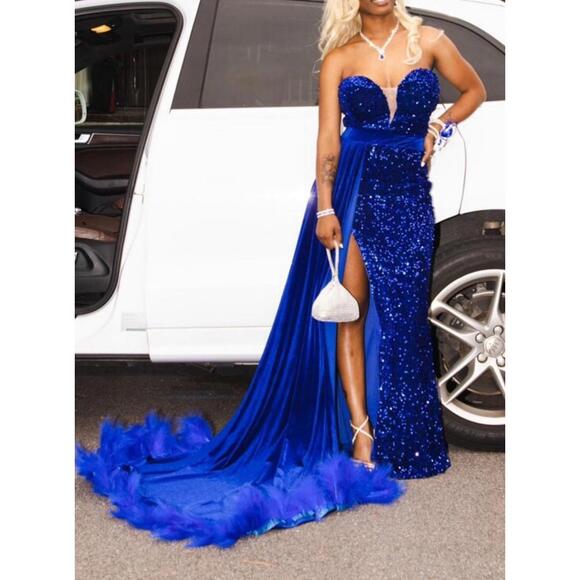 prom dress blue